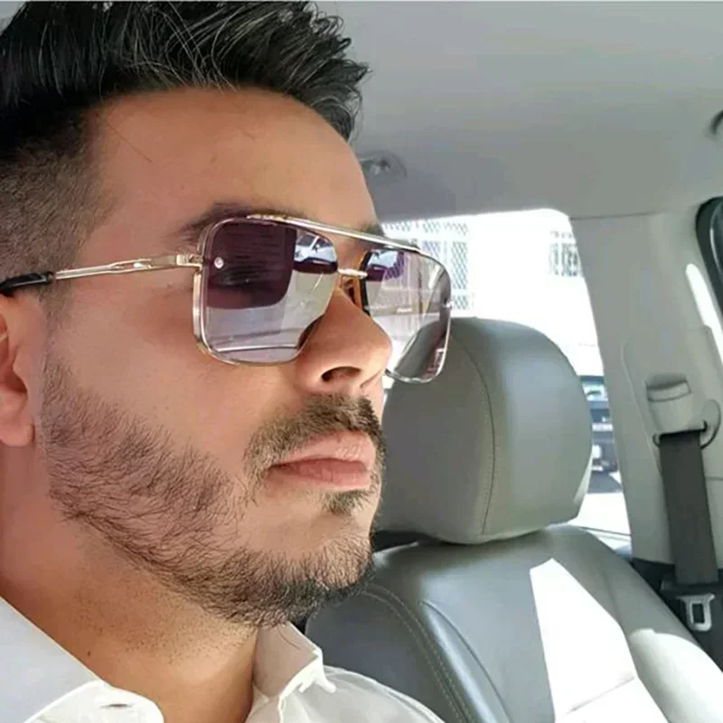 Sunglasses Oversized Square - نظارات شمسية مربعة كبيرة الحجم للنساء،