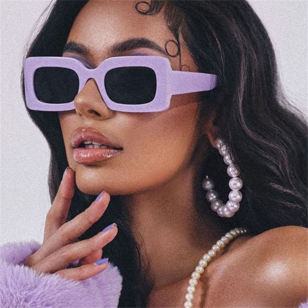 Sunglasses Oversized Square - نظارات شمسية نسائية شعبية بإطار مستطيل
