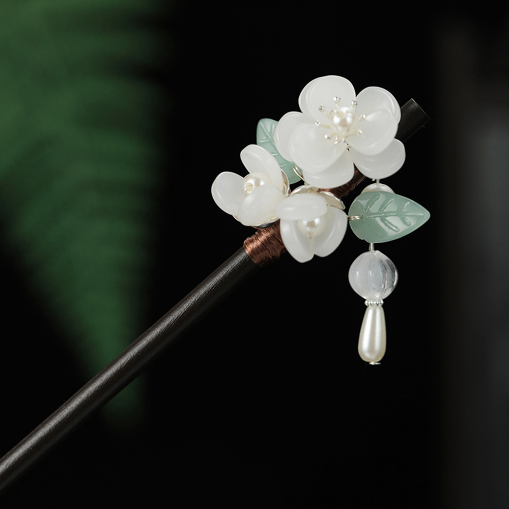 Pearl Hair Pin - الرجعية زهرة دبوس الشعر مع اللؤلؤ