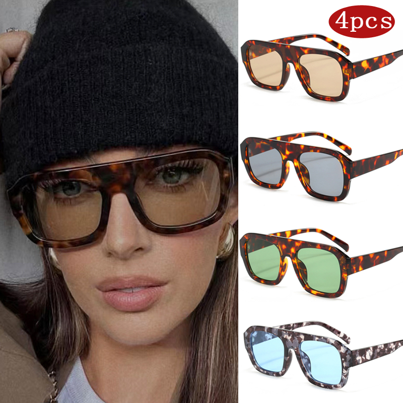 نظارات شمسية للسيارة 1/4 قطع،  - مراجعة Sunglasses Oversized Square وسعره