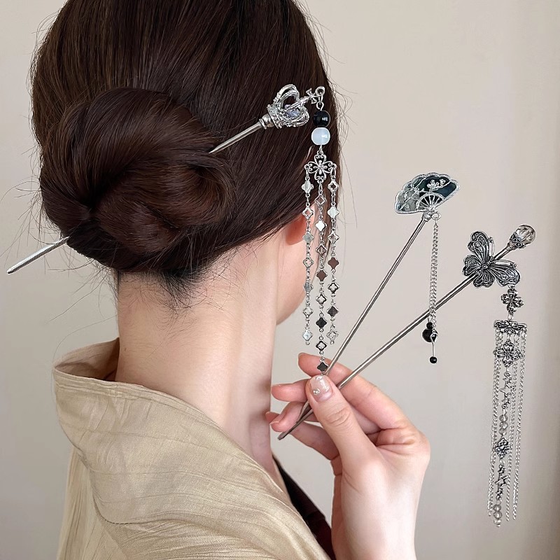 دبوس شعر نسائي أنيق عتيق فضي ع - مراجعة Pearl Hair Pin وسعره