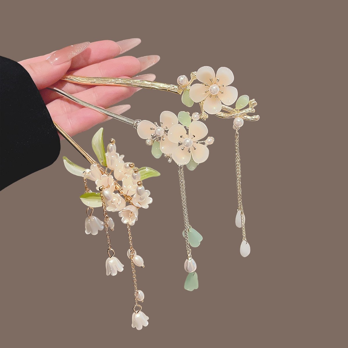 دبابيس شعر بتصميم صيني عتيق مع - مراجعة Pearl Hair Pin وسعره