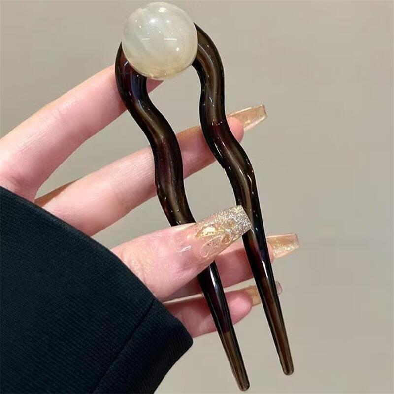 دبابيس شعر على شكل حرف U مزينة - مراجعة Pearl Hair Pin وسعره