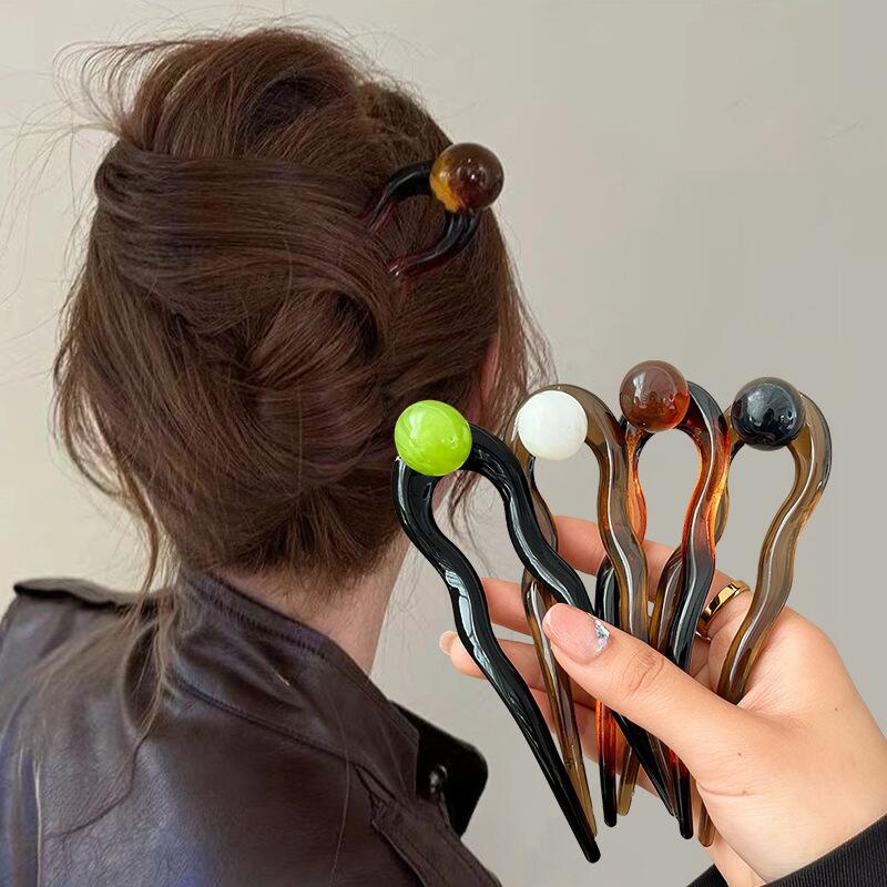 دبابيس شعر على شكل حرف U مزينة - مراجعة Pearl Hair Pin وسعره