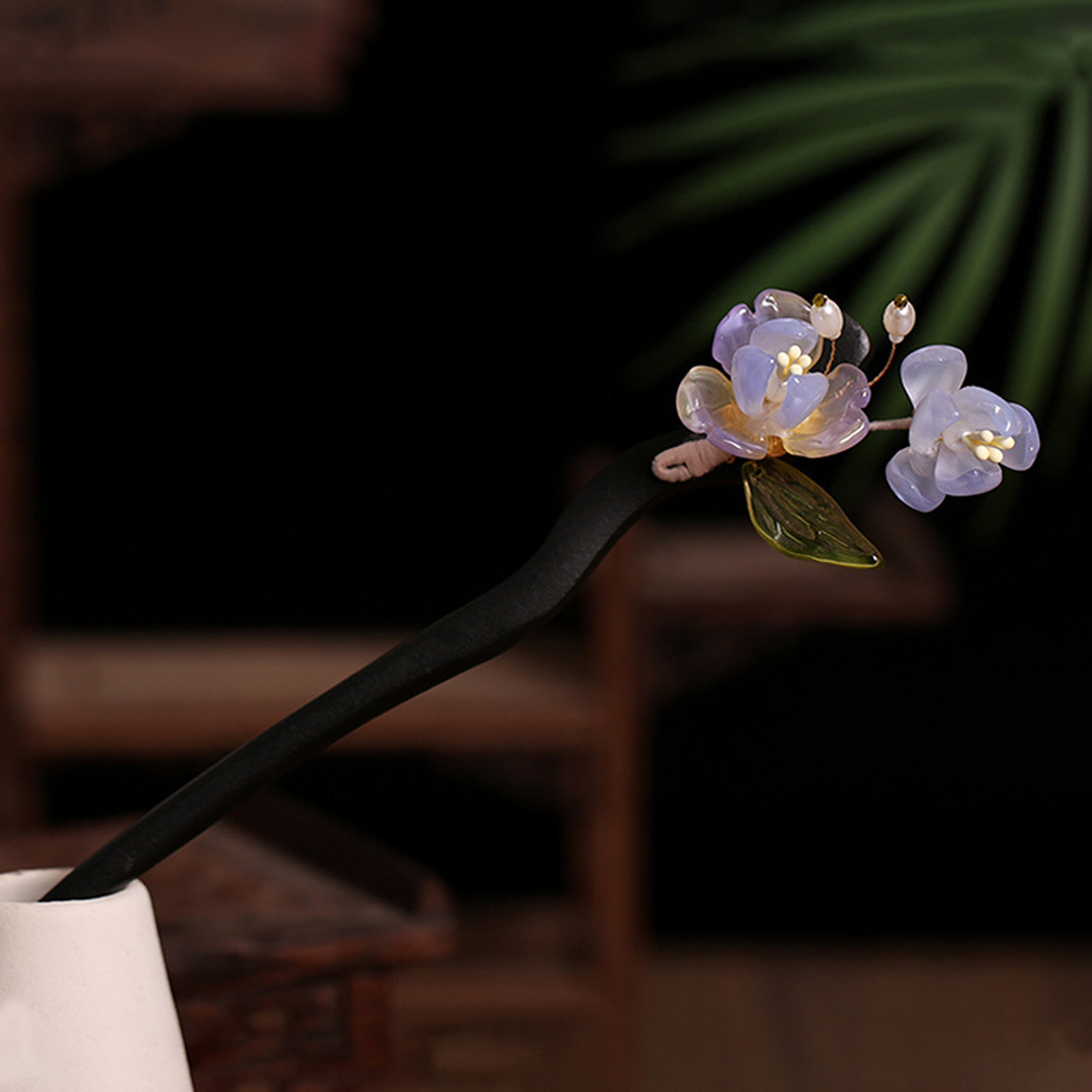 دبوس شعر بتصميم صيني مزخرف بال - مراجعة Pearl Hair Pin وسعره