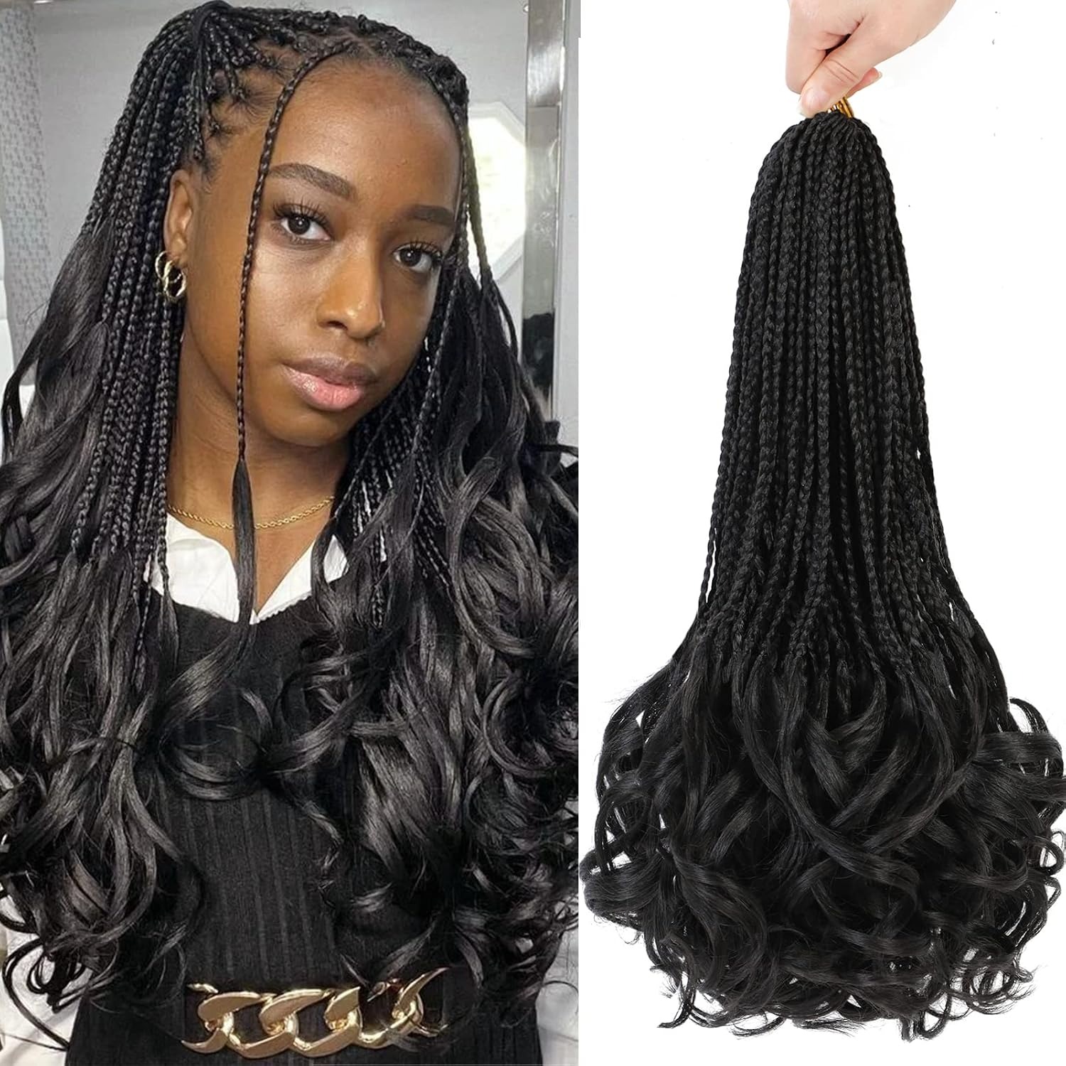 ضفائر كروشيه فرنسية مجعدة بطول - مراجعة Women Accessories Pack وسعره