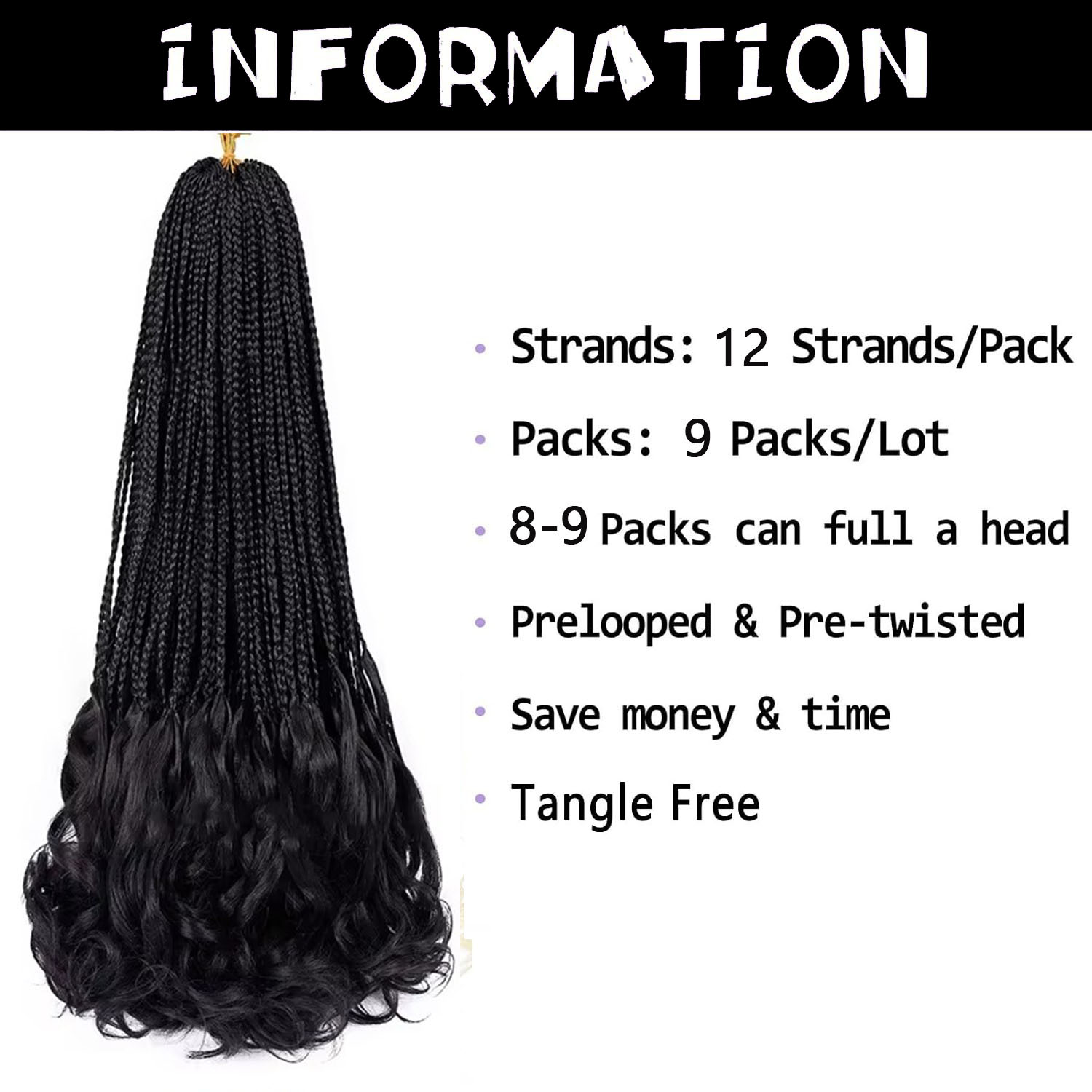 ضفائر كروشيه فرنسية مجعدة بطول - مراجعة Women Accessories Pack وسعره