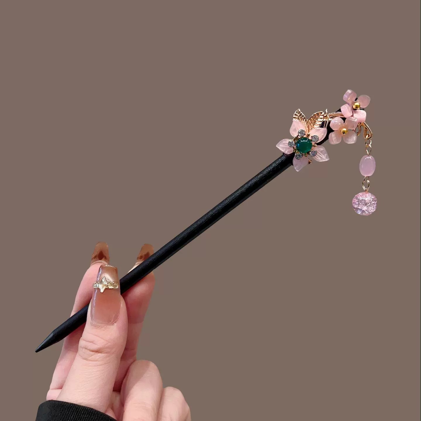 دبوس شعر خشبي عتيق للنساء عصا  - مراجعة Pearl Hair Pin وسعره