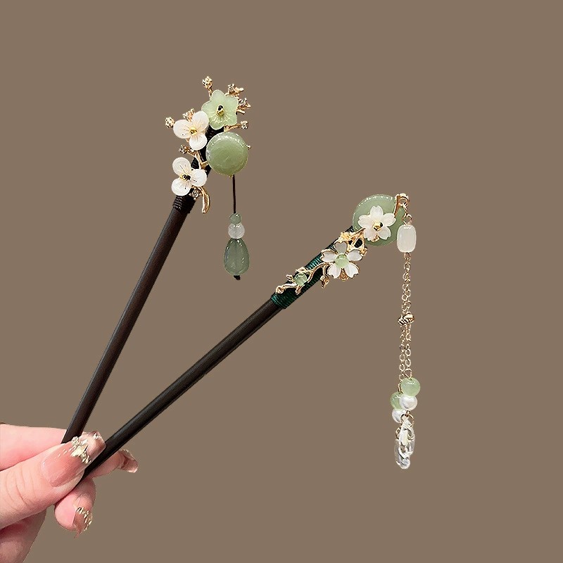 دبوس شعر خشبي عتيق للنساء عصا  - مراجعة Pearl Hair Pin وسعره