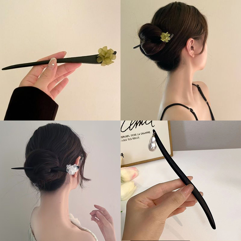 خمر النمط الصيني زهرة خشبية ال - مراجعة Pearl Hair Pin وسعره