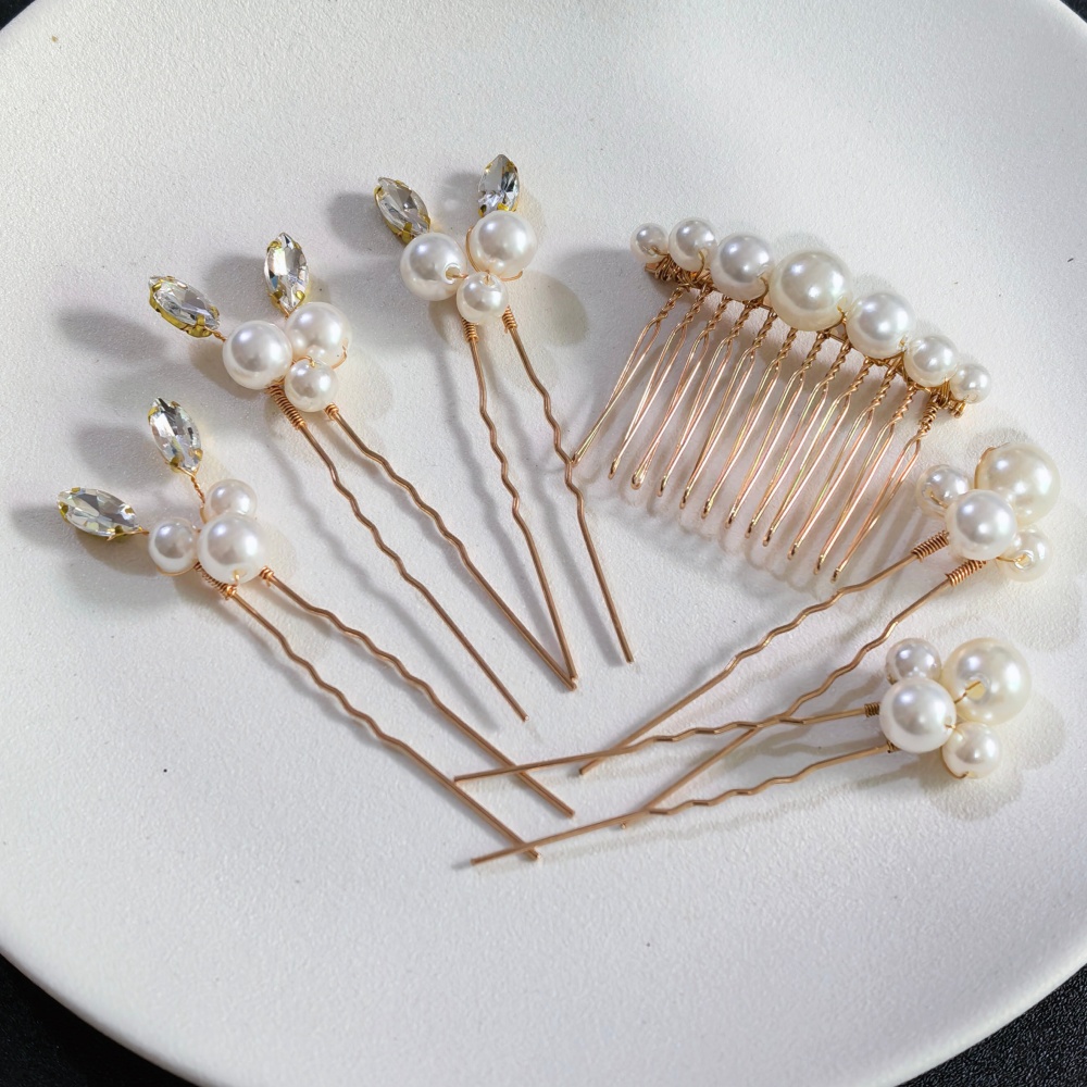 مجموعة مشابك شعر من الكريستال  - مراجعة Pearl Hair Pin وسعره
