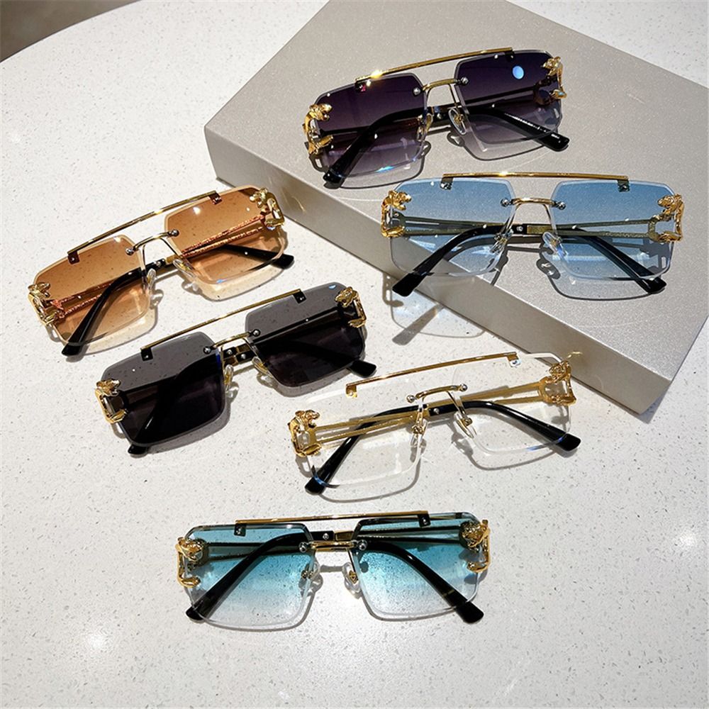 نظارات شمسية ريترو بدون إطار ب - مراجعة Sunglasses Oversized Square وسعره