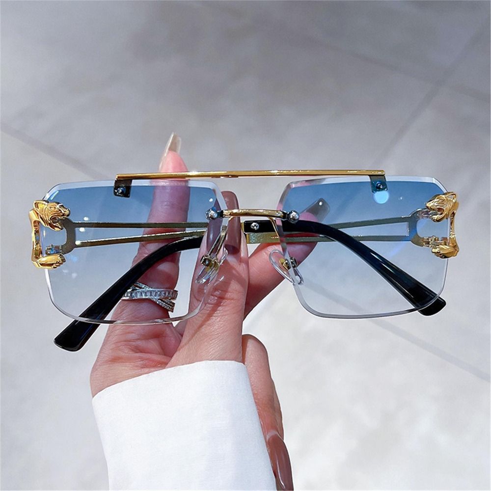 نظارات شمسية ريترو بدون إطار ب - مراجعة Sunglasses Oversized Square وسعره