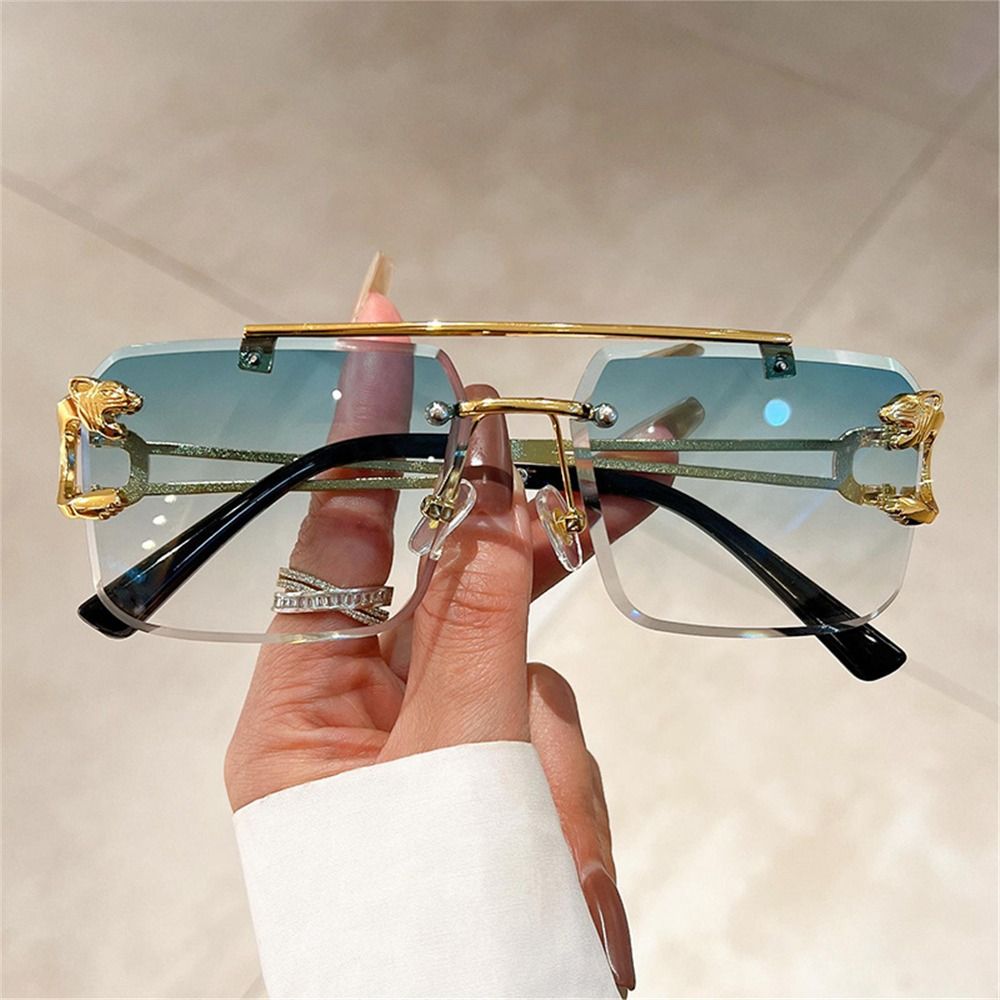 نظارات شمسية ريترو بدون إطار ب - مراجعة Sunglasses Oversized Square وسعره
