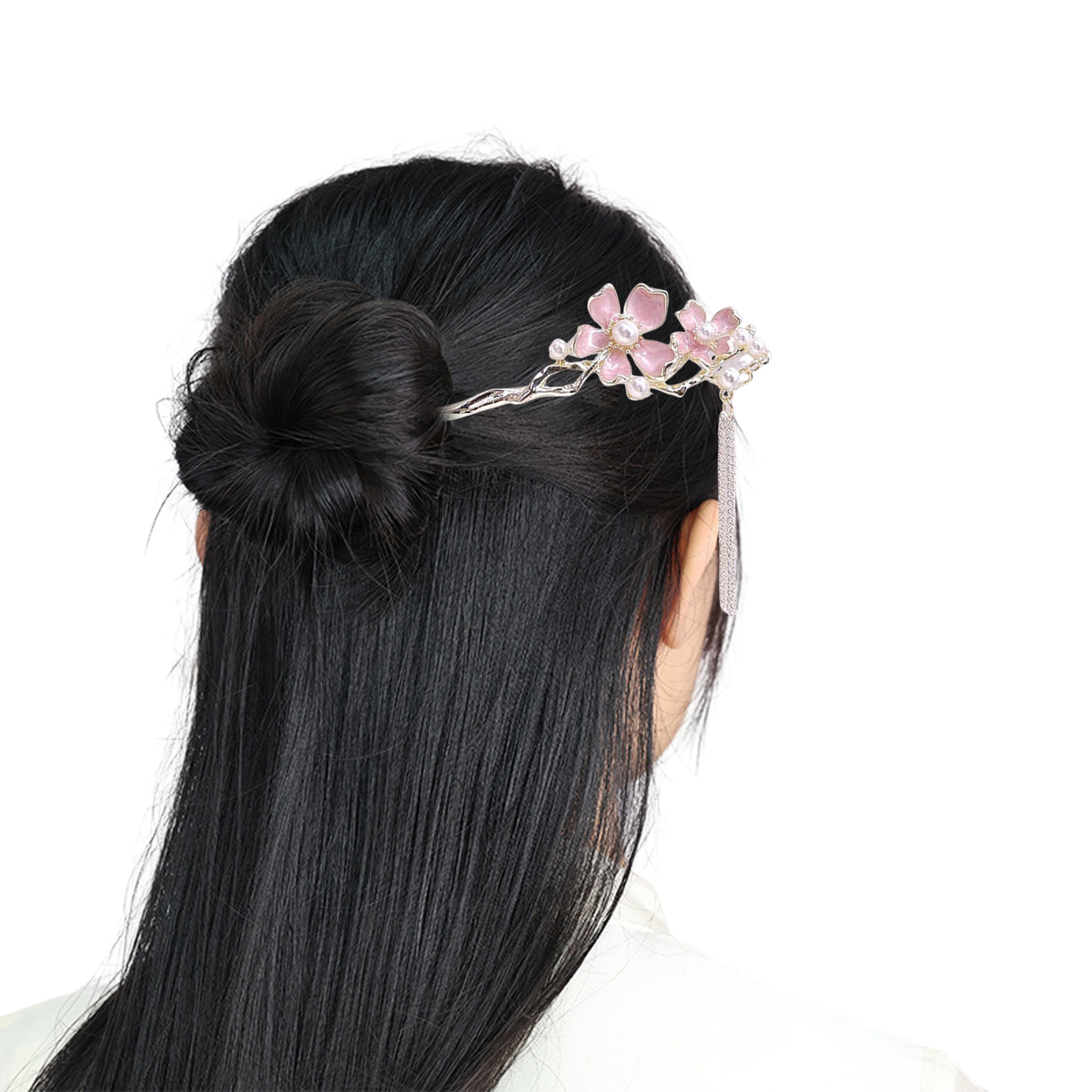 دبابيس شعر وردية مزينة بالزهور - مراجعة Pearl Hair Pin وسعره