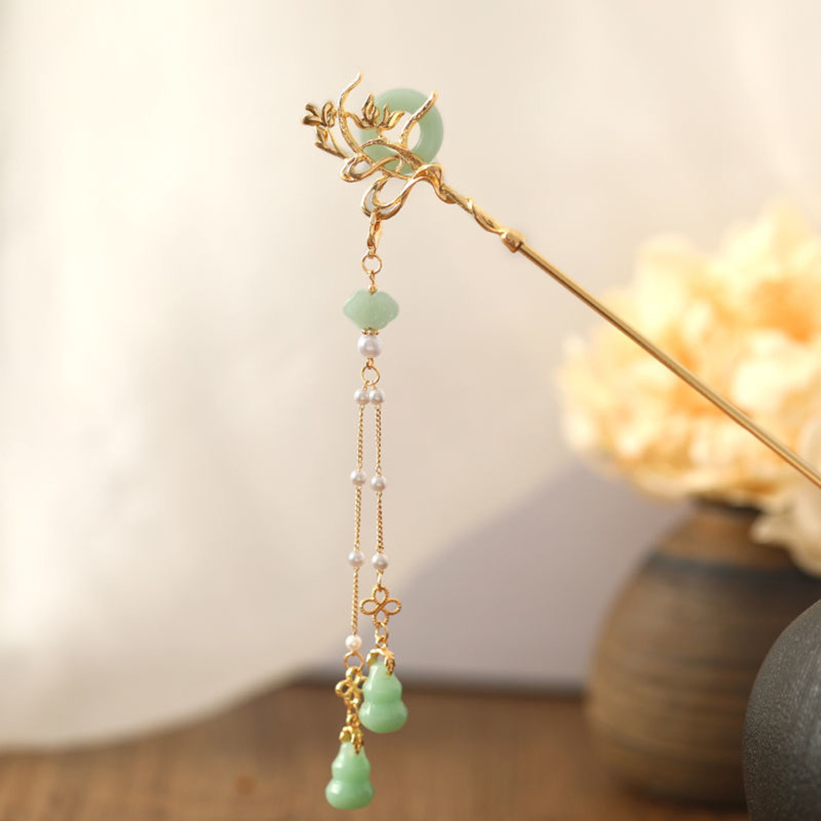 النمط الصيني الزجاج دبوس الشعر - مراجعة Pearl Hair Pin وسعره