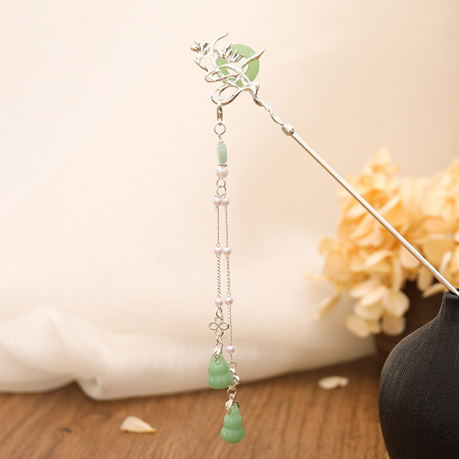 النمط الصيني الزجاج دبوس الشعر - مراجعة Pearl Hair Pin وسعره