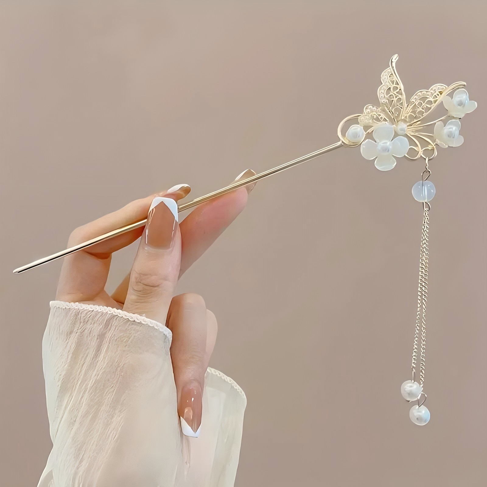 1/6 قطعة أنيقة النمط الصيني شر - مراجعة Pearl Hair Pin وسعره